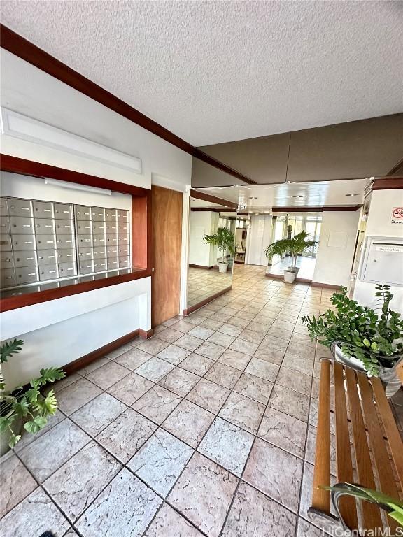 interior space with mail boxes