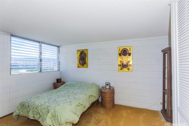 bedroom with a textured ceiling