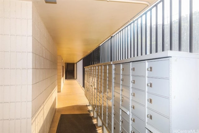 corridor with a mail area