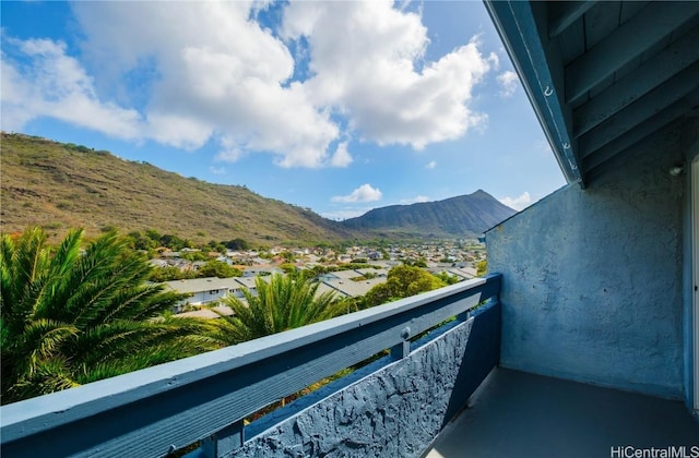 balcony with a mountain view