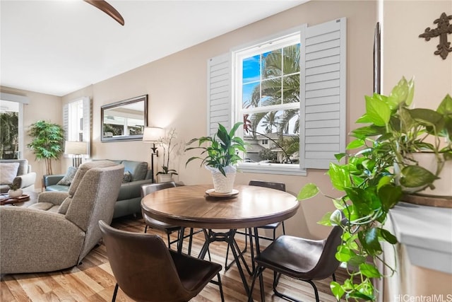 dining area featuring light hardwood / wood-style flooring