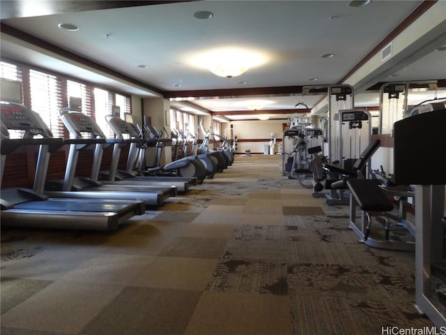 gym with carpet floors