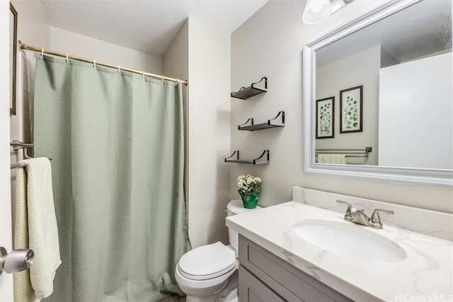 bathroom with toilet and vanity