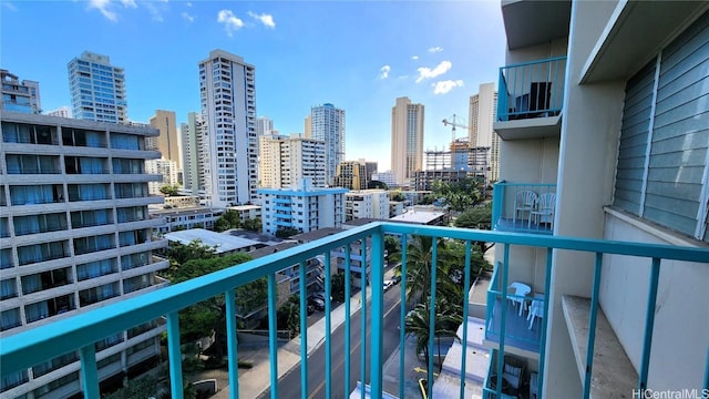 balcony with a view of city