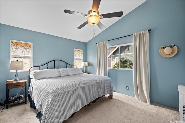 87-1980 Pakeke St Unit J, Waianae, HI 96792 - carpeted bedroom with lofted ceiling and ceiling fan