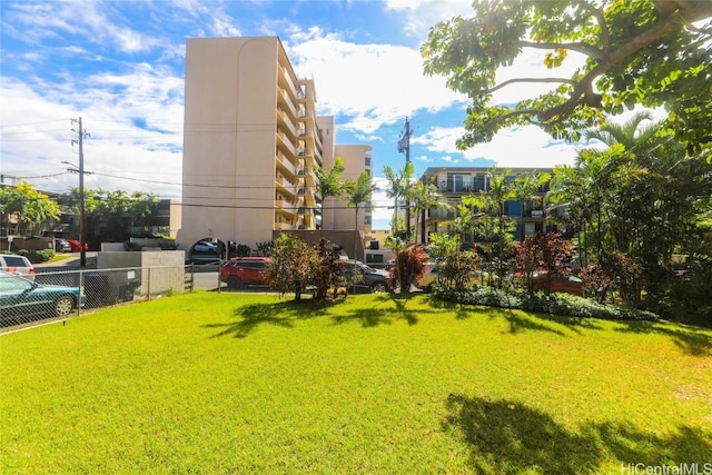 view of community with a lawn