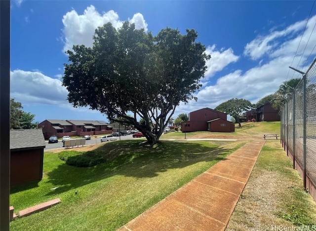 view of yard featuring fence