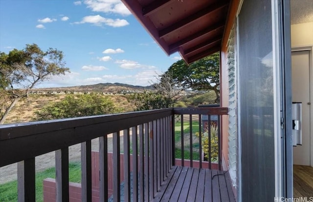 balcony with a mountain view