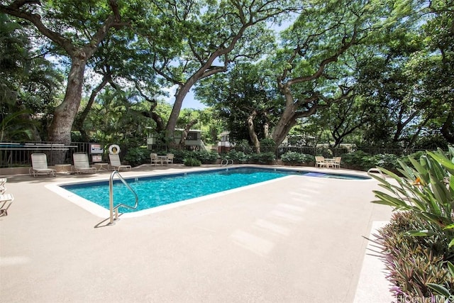 view of pool featuring a patio area