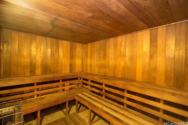 view of sauna