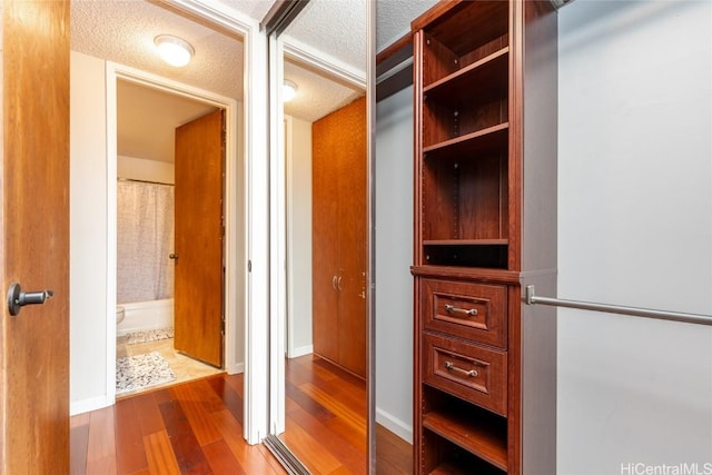 spacious closet featuring hardwood / wood-style flooring