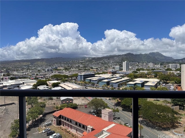 exterior space featuring a mountain view