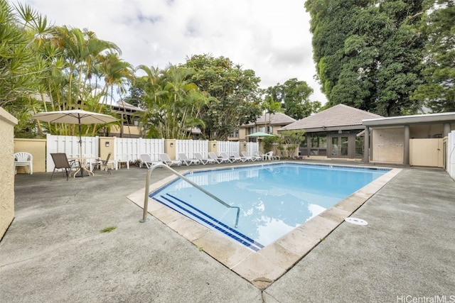 view of pool with a patio