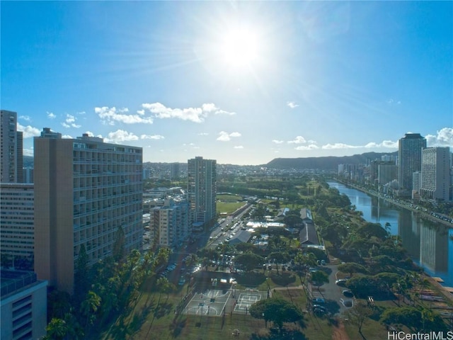 city view with a water view