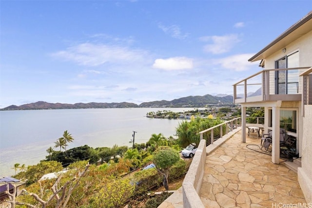 view of water feature with a mountain view