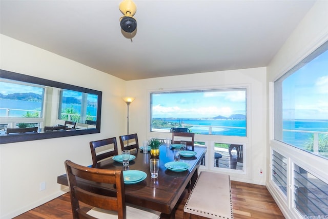 45-001 Lilipuna Rd Unit B, Kaneohe, HI 96744 - dining space featuring wood finished floors and a water view