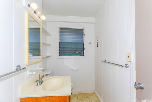 bathroom with toilet and vanity