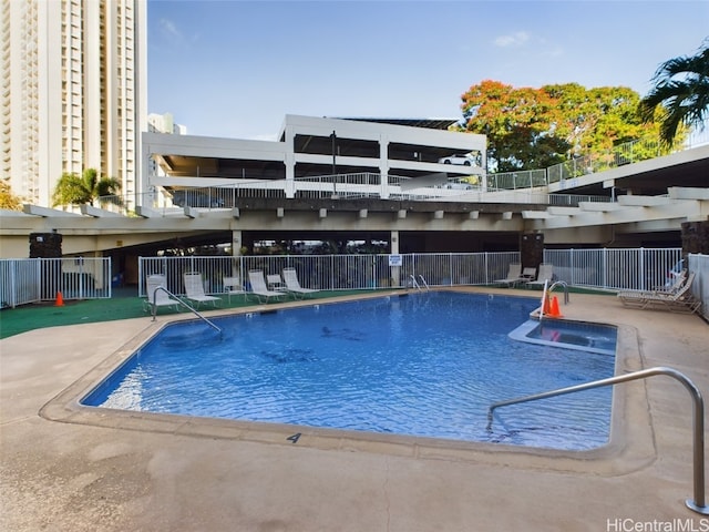 view of pool with a patio