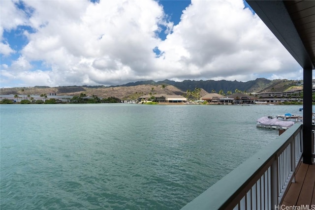 property view of water featuring a mountain view