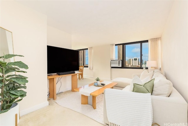 living room featuring carpet floors