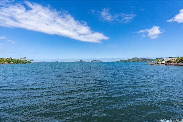 property view of water featuring a mountain view