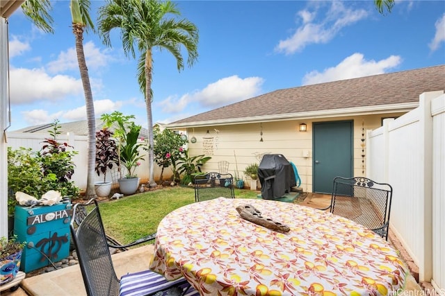 view of patio featuring grilling area