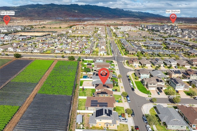 bird's eye view featuring a mountain view