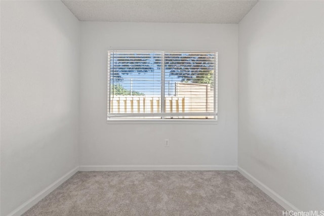 carpeted empty room with a wealth of natural light and a textured ceiling