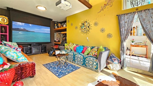 living room featuring wood-type flooring