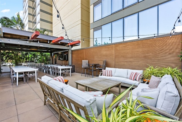 view of patio with an outdoor hangout area