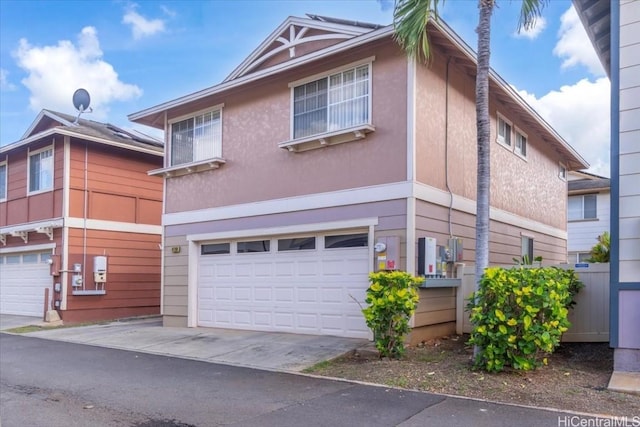 view of front of house with a garage