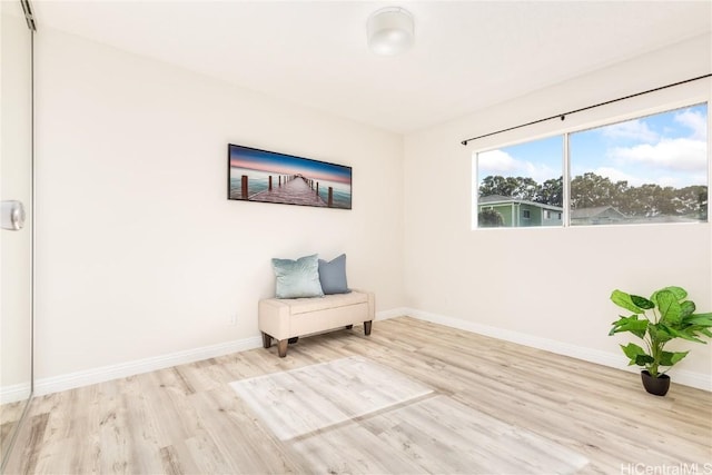 unfurnished room featuring light wood-type flooring