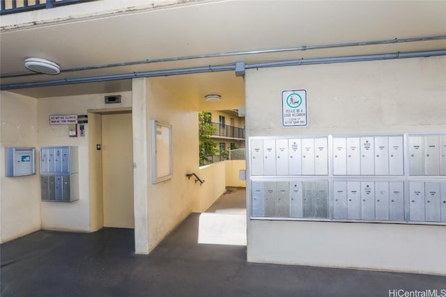 view of community featuring mail boxes