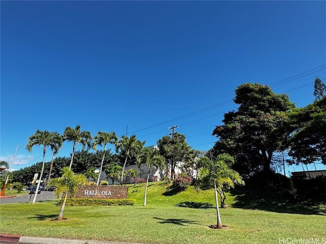 view of community featuring a lawn