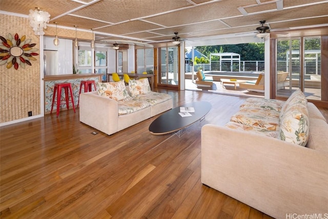 living room featuring hardwood / wood-style floors and plenty of natural light