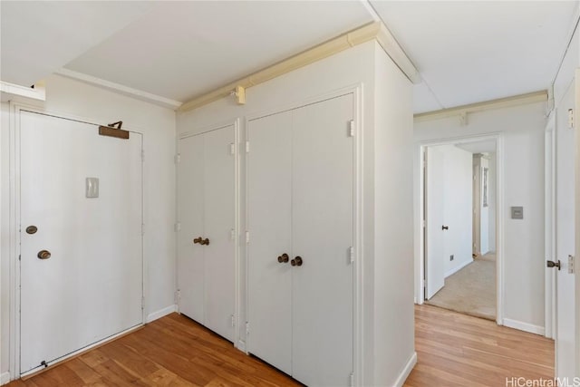 interior space with light hardwood / wood-style flooring