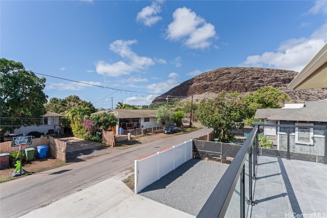 exterior space with a mountain view