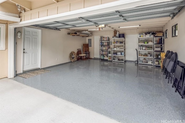 garage featuring electric panel