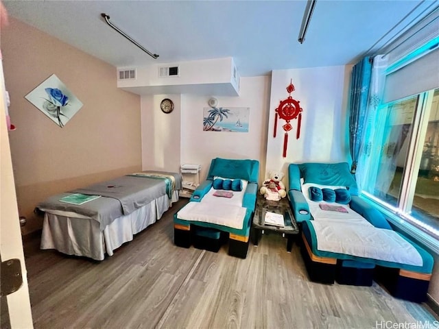 bedroom featuring wood-type flooring