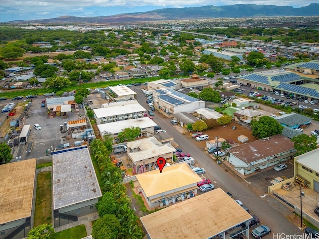 aerial view with a mountain view