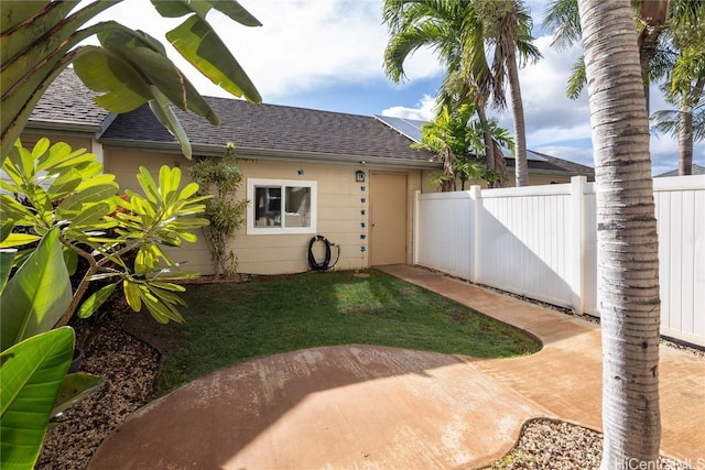 view of yard with a patio area and fence