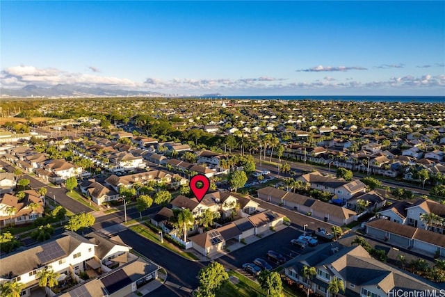 aerial view with a residential view