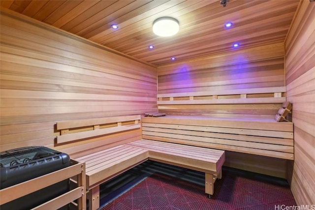 view of sauna