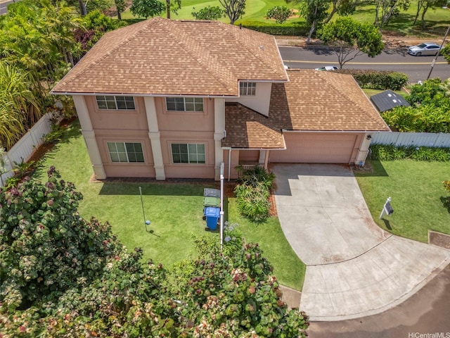 94-1092 Kikepa St Unit 179, Waipahu, HI 96797 - view of front of home with roof with shingles, an attached garage, stucco siding, and concrete driveway
