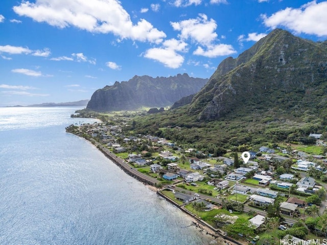 property view of mountains featuring a water view