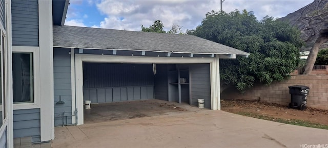 view of garage