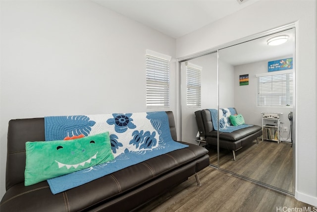 sitting room featuring hardwood / wood-style flooring