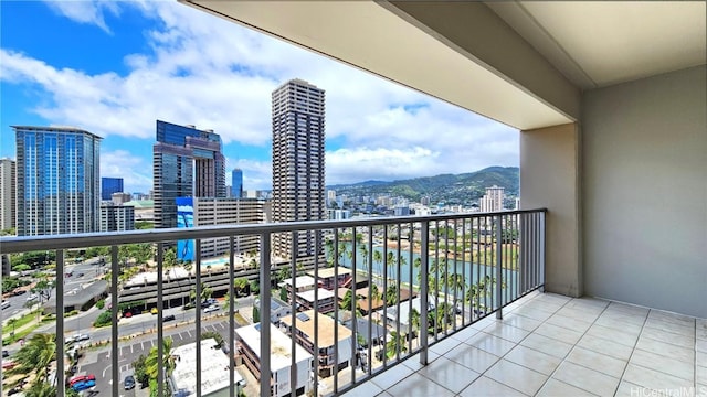 balcony with a mountain view