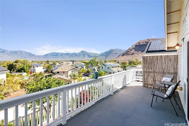 balcony with a mountain view