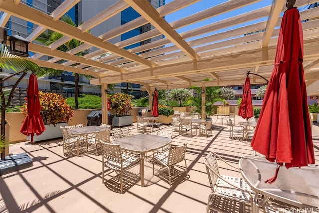 view of patio / terrace with a pergola